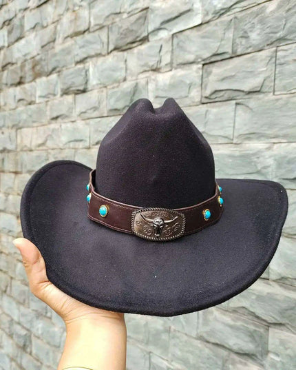 Stylish Handwoven Straw Cowboy Hat - Unisex Summer Sun Protection for 2023