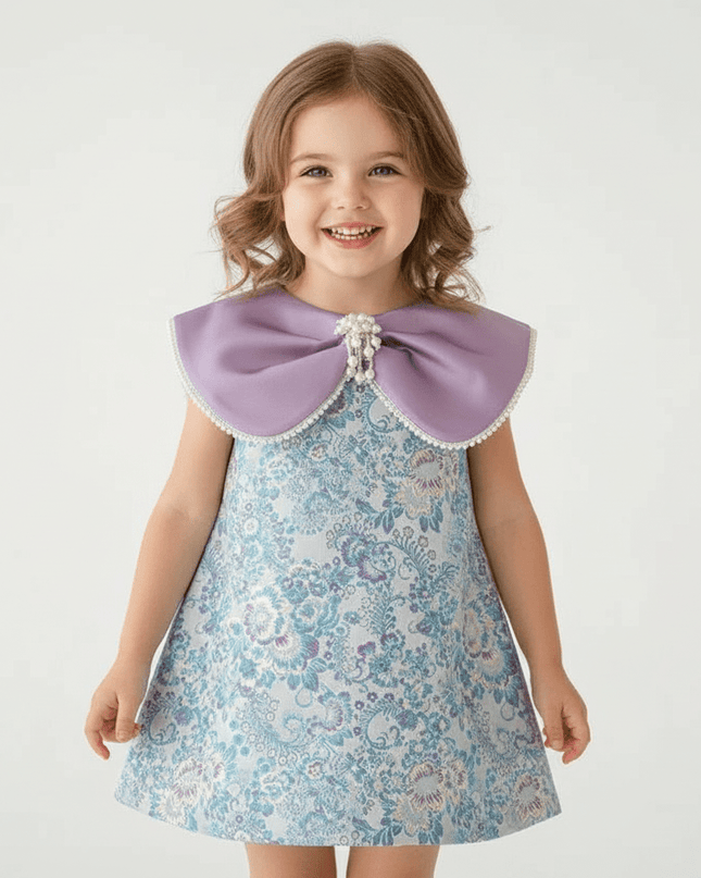 Elegant Girls' Birthday Dress with Big Bow - Boutique Party Gown for Kids A2518