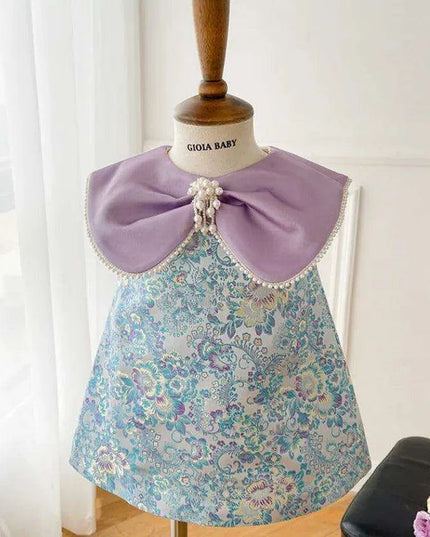 Elegant Girls' Birthday Dress with Big Bow - Boutique Party Gown for Kids A2518