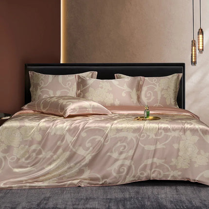 Mulberry Silk Bedding Set — 4-Piece Vintage Boho Design, 22mm