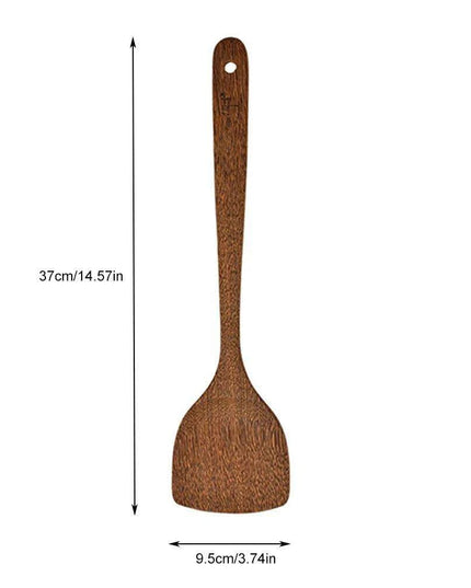 Artisan Japanese Wooden Cooking Utensils Set: Eco-Friendly Thin Spatula and Rice Spoon for Your Kitchen
