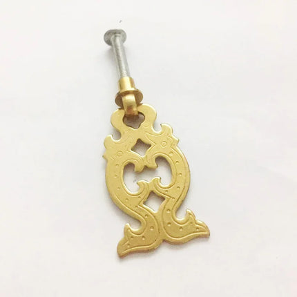 COTOM Vintage Fish Shape Brass Cabinet Knobs - Handmade Ring Pulls