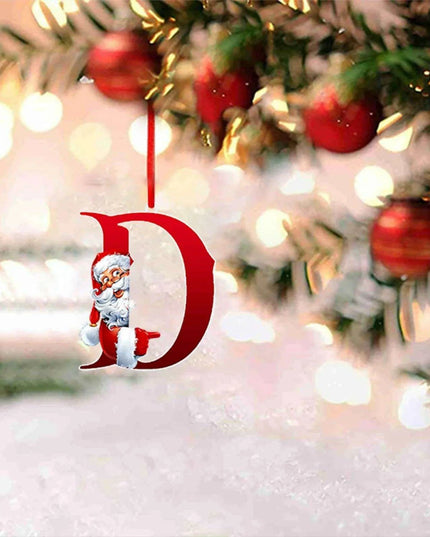 Personalized Santa Hat Alphabet Ornaments for Holiday Tree Decoration