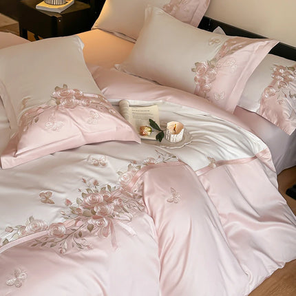 SVETANYA Cotton Embroidery Bedding Set - Double/Queen/King Size, Soft