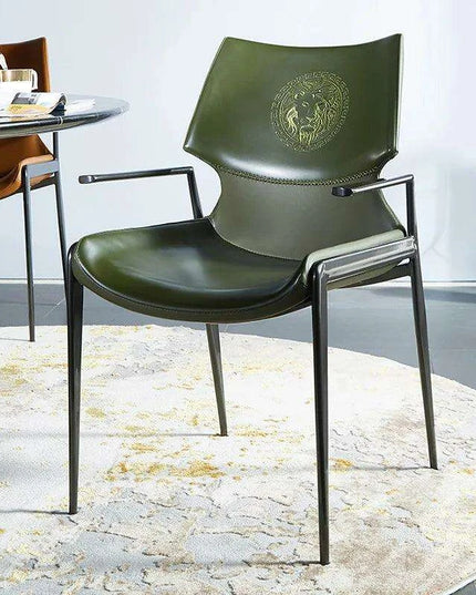 Sleek Modern Leather Dining Chair with Italian Flair