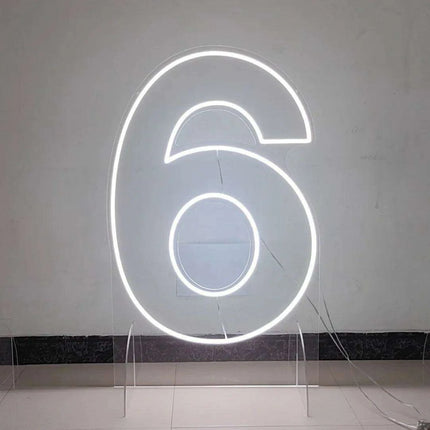 Customizable Neon LED Number Sign Set - Illuminated Decor for Events and Home