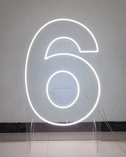 Customizable Neon LED Number Sign Set - Illuminated Decor for Events and Home