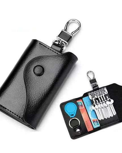 Sophisticated Leather Key Organizer and Wallet Combo