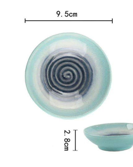 Chic Ceramic Soy Sauce Dipping Dish Set with Multi-Purpose Serving Tray