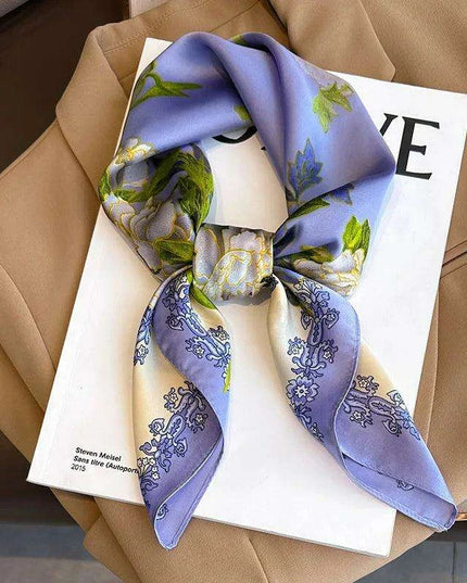 Elegant Satin Square Shawl Hijab: Luxurious 70x70cm Bandana for Women