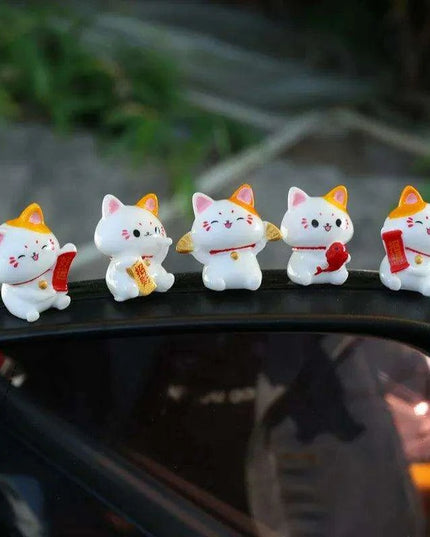 Lucky Cat Dashboard Charms - Maneki Neko Car Accessories for Good Fortune