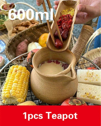 Artisanal Clay Tea Brewing Set with Handcrafted Justice Cup for an Elevated Experience