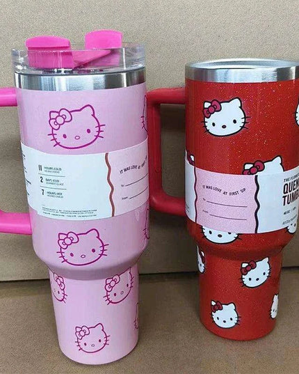 Hello Kitty 40Oz Insulated Stainless Steel Mug with Handle and Straw