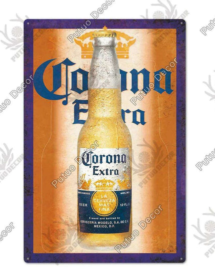 Retro Beer Sign Metal Wall Decor - Timeless Home Bar and Garage Accent