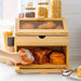 Elegant 3-Tier Bamboo Bread Storage Box with Clear Viewing Window - Chic Organizer for Fresh Baked Goods