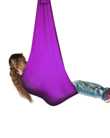 Versatile Nylon Swing Hammock for Sensory Therapy and Relaxation with Yoga Belts