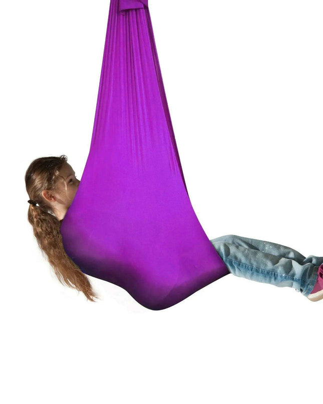 Versatile Nylon Swing Hammock for Sensory Therapy and Relaxation with Yoga Belts