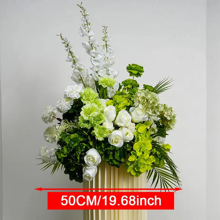 Artificial Flower Row – Rose, Hydrangea & Delphinium | Wedding & Event Decor