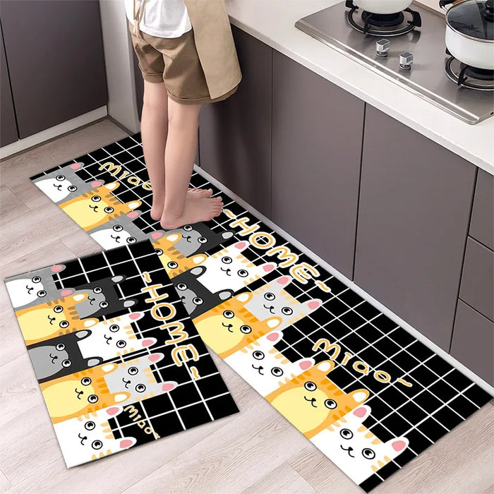 Cartoon Kitchen Rug - Stylish and Functional Mat for Enhanced Water Absorption and Grip