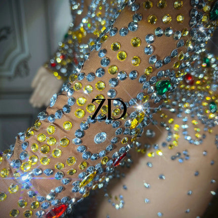 Stunning Plus Size Rhinestone-Embellished Mermaid Evening Gown for Women