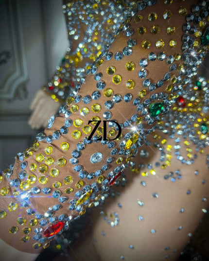 Stunning Plus Size Rhinestone-Embellished Mermaid Evening Gown for Women