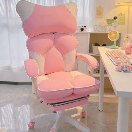 Nordic Luxe Gaming Chair with Genuine Leather and 360-Degree Swivel