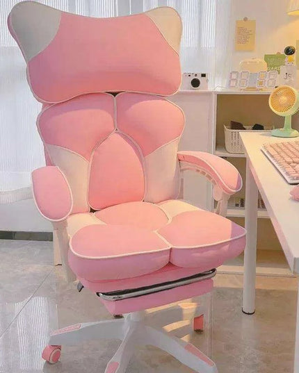 Nordic Luxe Gaming Chair with Genuine Leather and 360-Degree Swivel