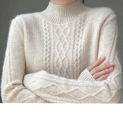 Luxurious Cashmere Plus Size Turtleneck Knit Sweater