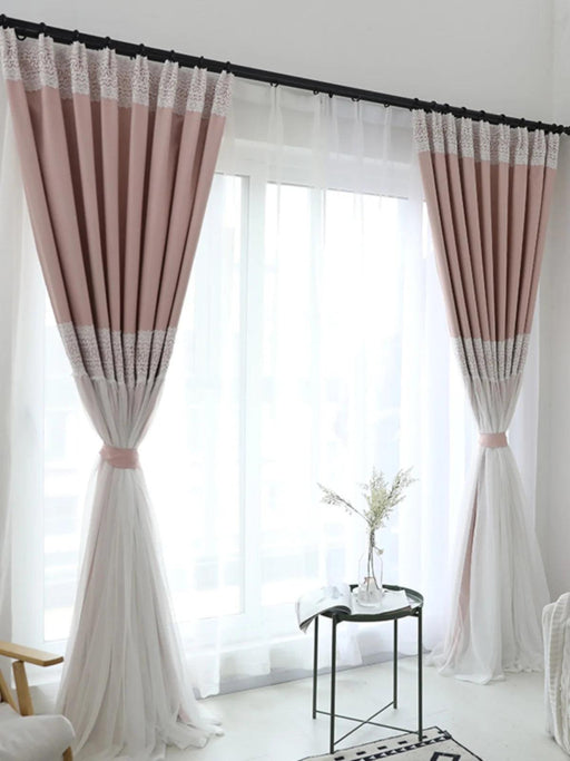 Whimsical Lace-Trimmed Blackout Curtains in Candy Colors for Stylish Girls' Bedrooms