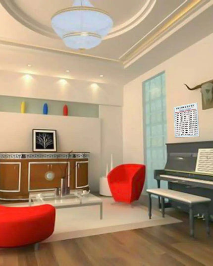 Beginner's 88-Key Piano Chord Chart Poster - Large Fingering Diagram & Stickers for Music Students