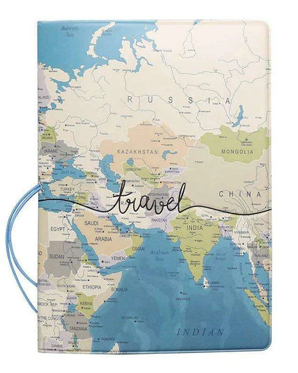 Chic 3D Printed Passport Holder with Card Slots and Faux Leather Texture