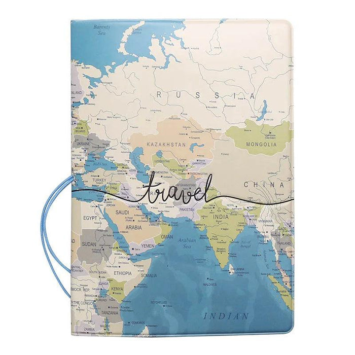 Chic 3D Printed Passport Holder with Card Slots and Faux Leather Texture