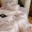 Pink / Queen - 200X230cm (4pcs) / Fitted Bed Sheet
