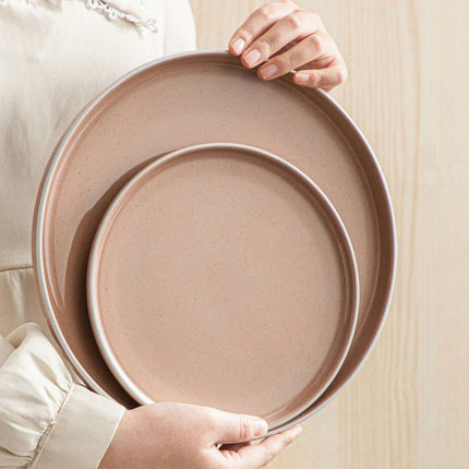 Apricot Elegance: Sesame Glazed Stoneware Dinnerware Set - 16/32/48 Piece Collection of Plates, Bowls, and Mugs