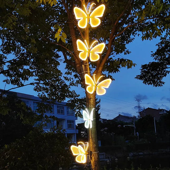 LED Fluttering Butterfly Wings Decoration — 2 Pieces, 40cm & 60cm