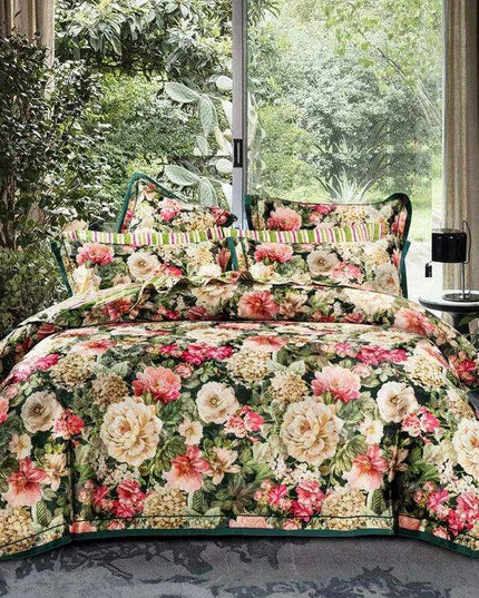 Elegant European Vintage Floral Jacquard Cotton Bedding Set for Weddings with Duvet Cover and Sheet Choices