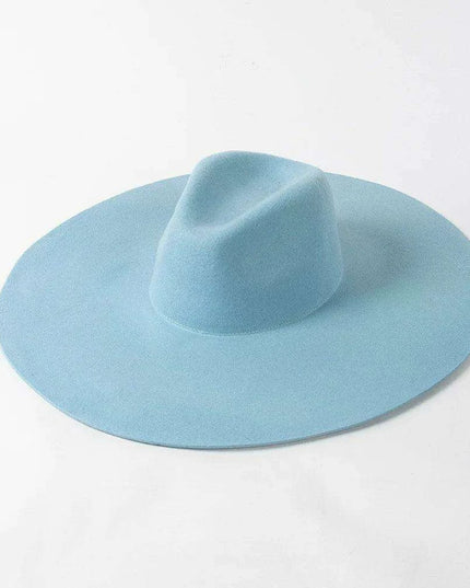 Wide Brim Wool Felt Fedora Hat for Men and Women