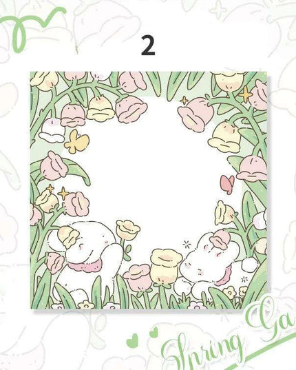 Floral Charm Pocket Memo Set - 100 Sheets, 8x8cm, 66g