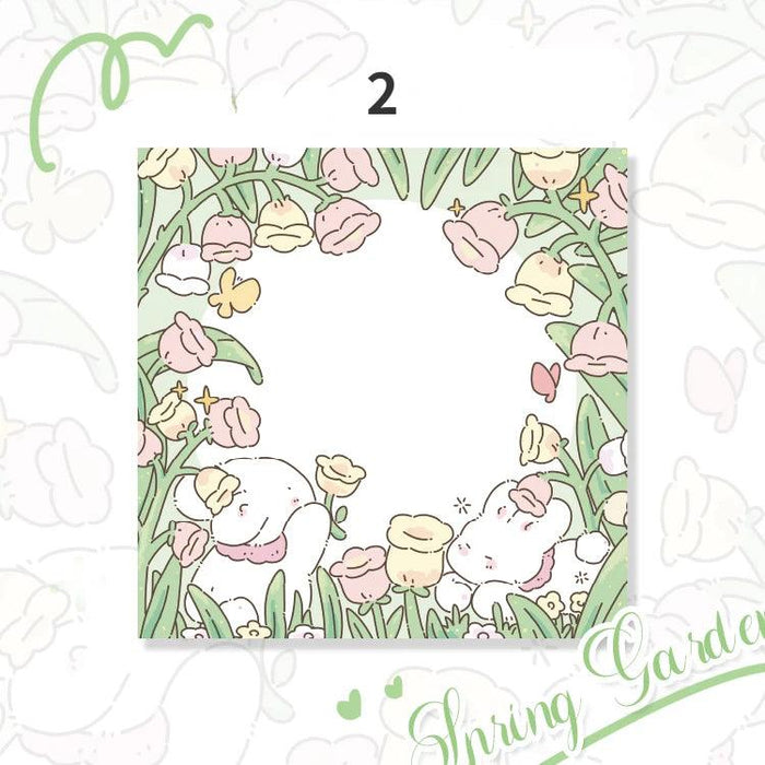 Floral Charm Pocket Memo Set - 100 Sheets, 8x8cm, 66g