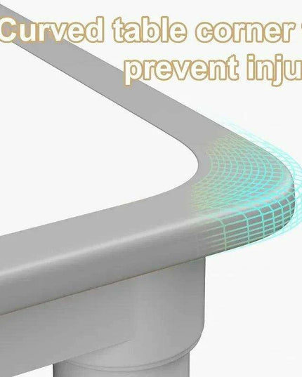 Grey Adjustable Kids' Art Table and Chair Set with 6 Chairs and Creative Doodle Feature