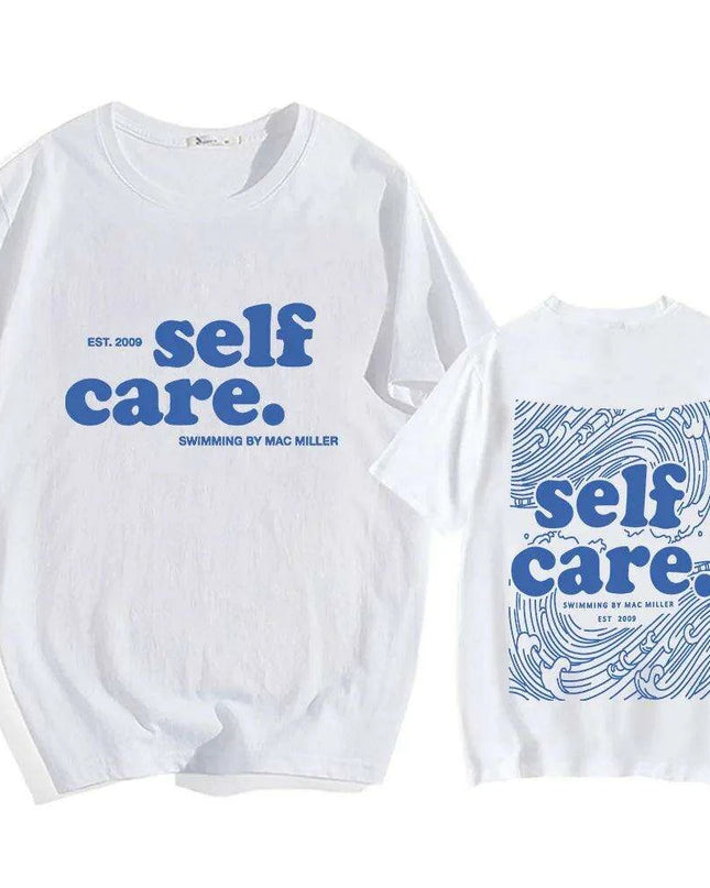 Macc Miller Heavy Mental Self Care T-Shirts - Hip Hop Streetwear Casual Tee for Men, Short Sleeve Summer & Spring Wear