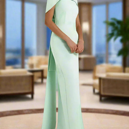 DEAT Customizable Slim Fit Evening Gown with Elegant Shawl - Summer 2024 Collection for Women, Model 35Z762