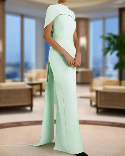 DEAT Customizable Slim Fit Evening Gown with Elegant Shawl - Summer 2024 Collection for Women, Model 35Z762