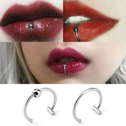 Chic Non-Pierced Stainless Steel Hoop Ring: Versatile Jewelry for Nose, Lip, and Septum