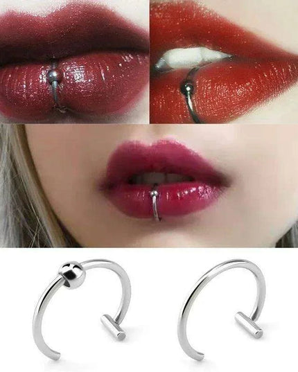 Chic Non-Pierced Stainless Steel Hoop Ring: Versatile Jewelry for Nose, Lip, and Septum