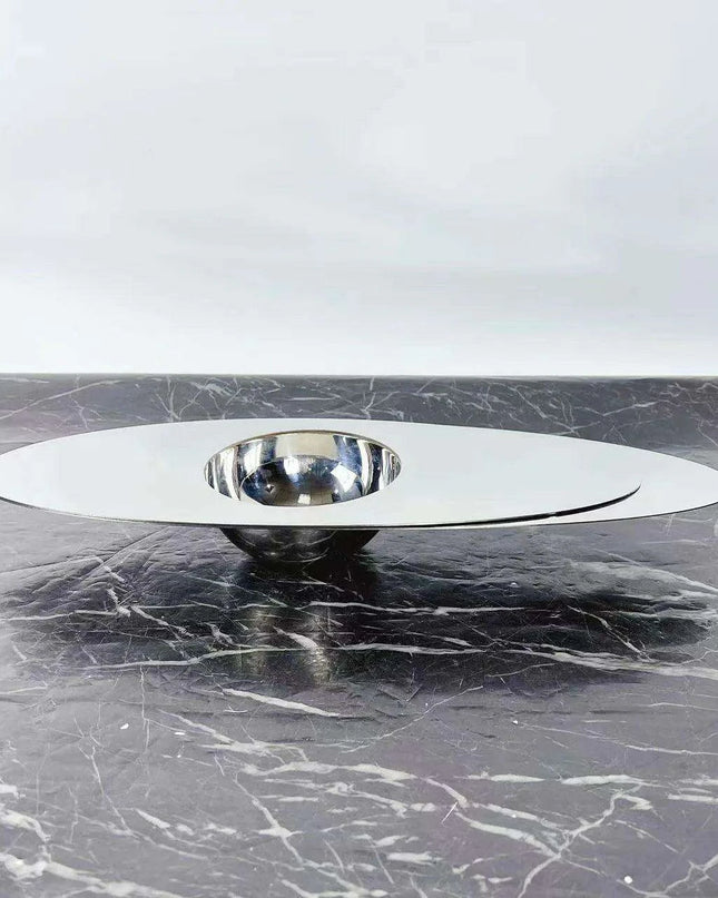 Sleek Stainless Steel Oval Planet-Shaped Jewelry Organizer Tray for Contemporary Decor