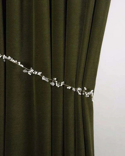 Olive Green Herringbone Luxe Blackout Drapes for Elegant Homes