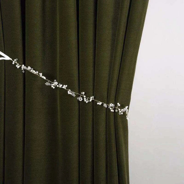 Olive Green Herringbone Luxe Blackout Drapes for Elegant Homes