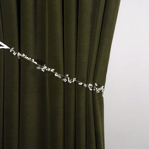 Luxurious Olive Green Herringbone Blackout Curtain