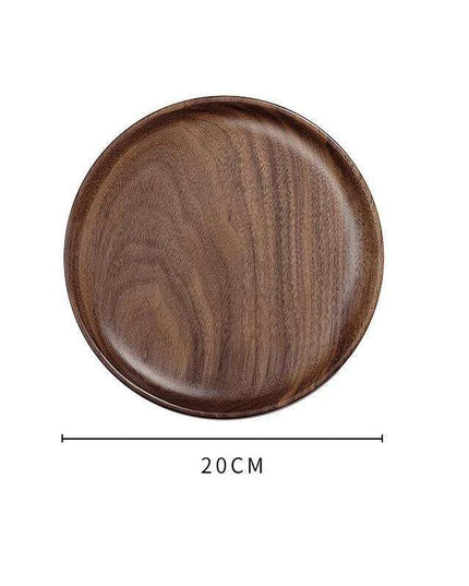 Elegant Japanese Walnut Round Serving Platter for Upscale Events